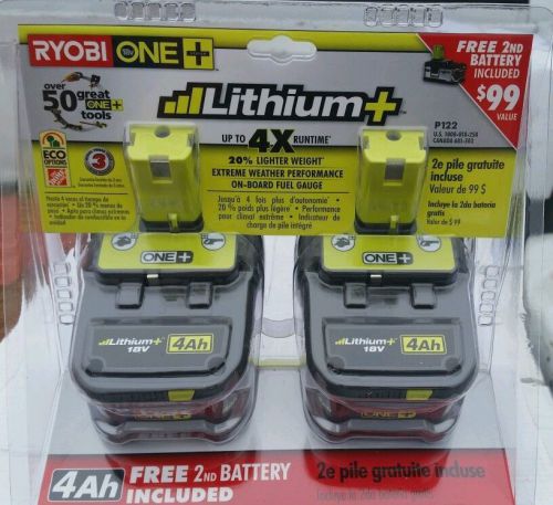 NEW TWO  RYOBI 18 V LITHIUM BATTERIES 4AH