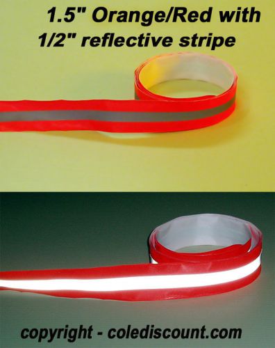 Reflective Vest Trim Strip 1.5&#034; wide Orange 29 ft