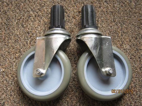 BRAND &lt; NEW &gt; (2) SWIVEL CASTERS 5&#039;&#039; IN DIAMITER HARD RUBBER WHEELS