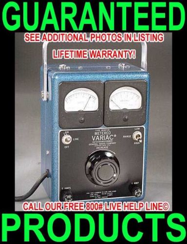 PERFECTLY RESTORED VINTAGE GENERAL RADIO W5MT3A DUAL VOLT AMP METERED LAB VARIAC