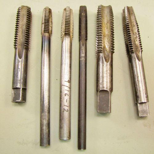 Misc. left hand 3 &amp; 4 fluted threading taps lot of 6. for sale