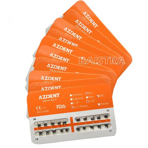 100pks Dental Orthodontic Brackets braces Mini MBT.022 345 orange package