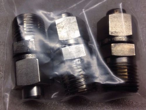 Swagelok 1/2&#034;T X 1/2&#034; Npt, SS-8-TA-1-8, 739LMSS1/2x1/2, Lot Of 3, X#31