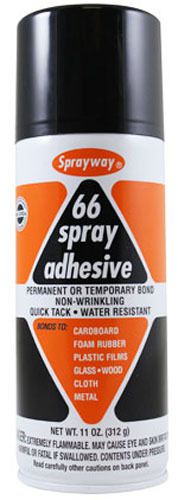 NEW- Package 12 cans of Sprayway #66 Spray Adhesive