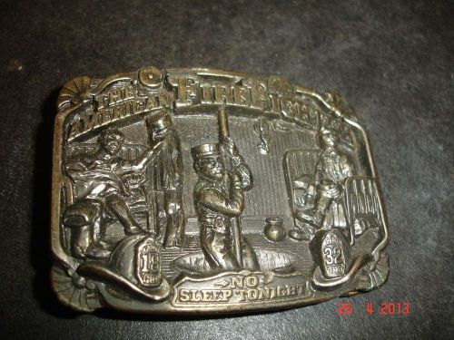 1986 THE AMERICAN FIREFIGHTER BRASS BELT BUCKLE