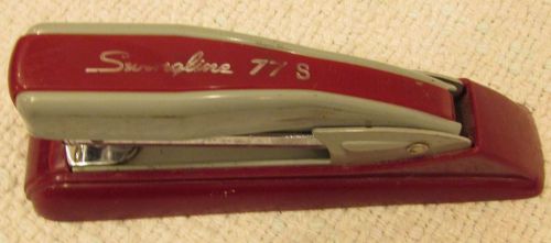 Swingline Long Island NY USA burgundy vintage office desk stapler works FREE SH