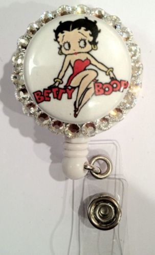 Betty Boop ID Badge/holder Retractable Reel W/Swarovski Crystals