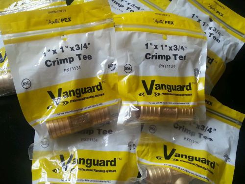 LOT OF 7  1&#034; x 1&#034; x3/4&#034; Crimp TEE PEX by Vanguard &#034;Apollo&#034;  PXT1134-NIP