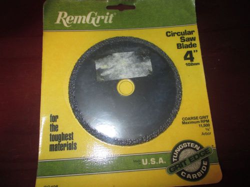 4&#034; X 5/8&#034; Arbor RemGrit Carbide Circular Saw Course Grit