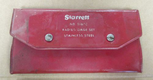 USED Starrett 167C Radius Gage Set (25 piece) 1/64&#034;-1/2&#034; w/ Holder (JT)