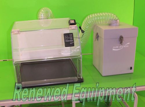 Flow sciences lev-2010 2-ft balance safety hood with blower, alarm &amp; new hose for sale