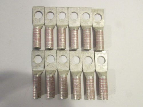 Burndy YA25N (1/0 AWG) or N100 Pink Die Lug Lot of 12! New.