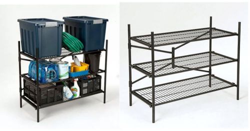 Black 3-Shelf Folding Instant Storage Unit