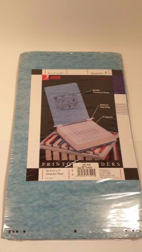 5 Pack New Acco Hanging Data File Binders Light Blue, 9 1/2&#034; x 11&#034; x 6&#034; (BIN13)