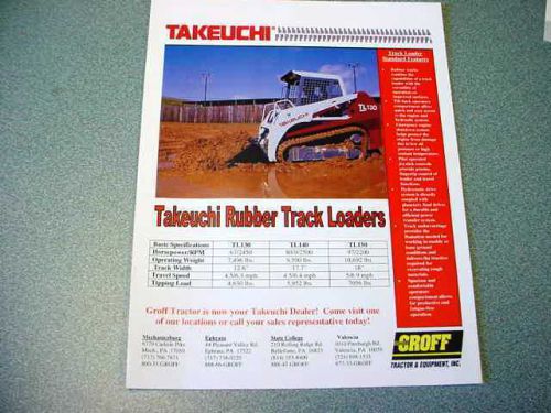 Takeuchi TL130, TL140, TL150 Rubber Track Loader Brochure