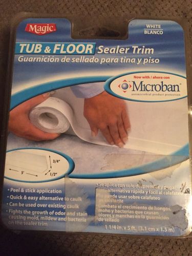 Magic Tub &amp; Floor Sealer Trim White 1-1/4&#034; x 5&#039; Unopened