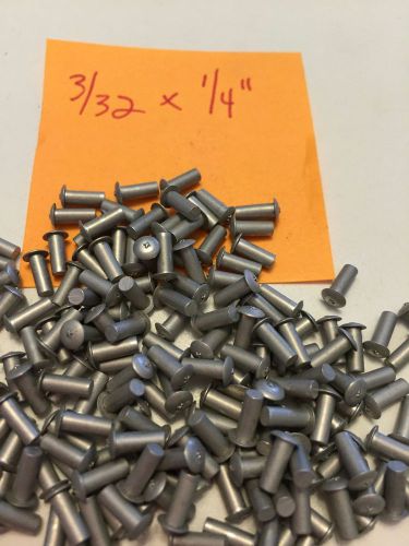 500 Brazier Head Rivet 3/32 Dia 1/4 Long AN456B3-4 NOS Solid Aluminum Buck