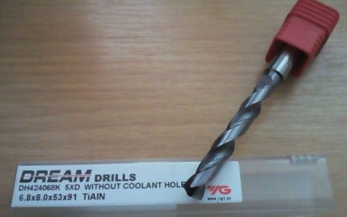 *ORIGINAL*,YG1, DREAM DRILLS 6,8mm, DH424068K 5xD, without coolant holes, 1pcs