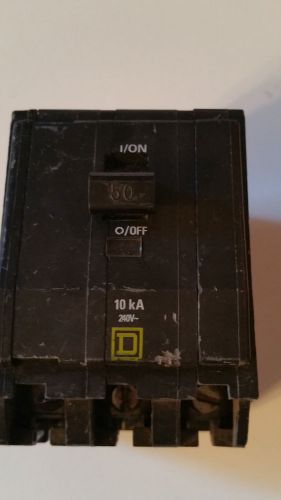 SQUARE D QO350 3POLE 50AMP 10KA 240V CIRCUIT BREAKER USED