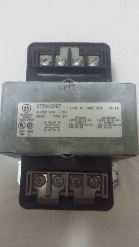 GE  Transformer, (9T58K2807) Class 180, 0.250kVA, 60Hz, 1PH 120/240v, 480v