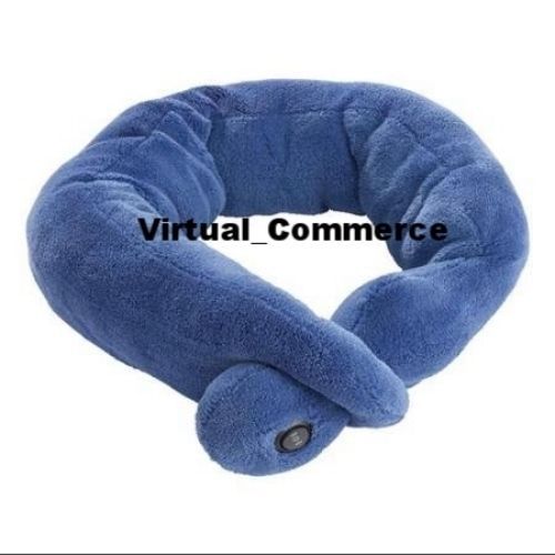 Brookstone Massaging Nap Wrap Neck Back Massager Vibration Sapphire Blue