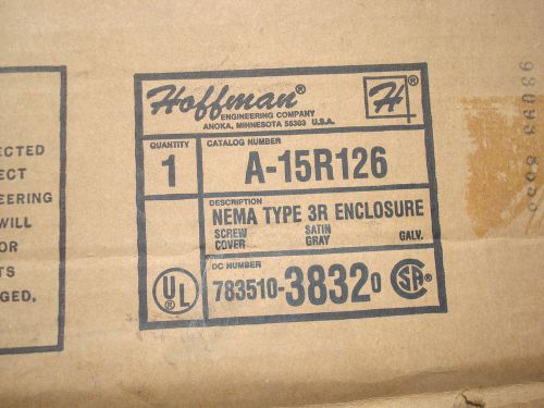 NOS Hoffman type NEMA3R raintight galvanized enclosure A 15R126