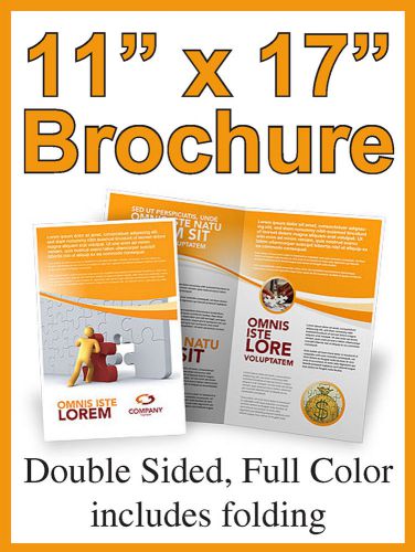 500 brochures - 11&#034; x 17&#034; 80lb gloss text double sided color for sale