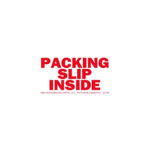 Pratt DLSCL250 Packing Slip Inside Label, 2&#034; Length, 4&#034; Width, Red/White (Pack