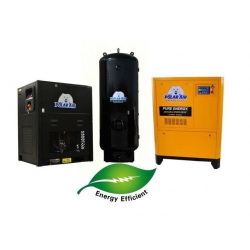 Industrial! polar air! 60hp 3 ph vsd rotary screw air compressor pkg for sale