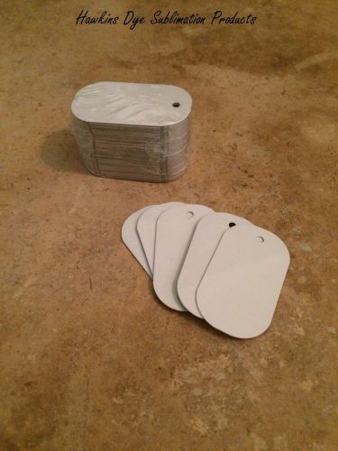 Gloss White Aluminum Dye Sublimation Dog Tag Blanks - Lot of 50PCs