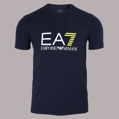 ARMANI-T-SHIRT GILDAN-EA7-MENS-DARK-NAVY-CREW-NECK-LOGO-size M-XXXL