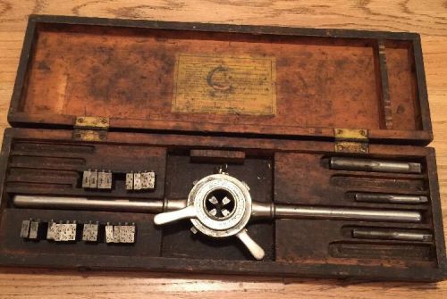 VINTAGE HART CO. ADJUSTABLE DUPLEX A 10 TAP &amp; DIE SET IN ORIGINAL BOX Partial