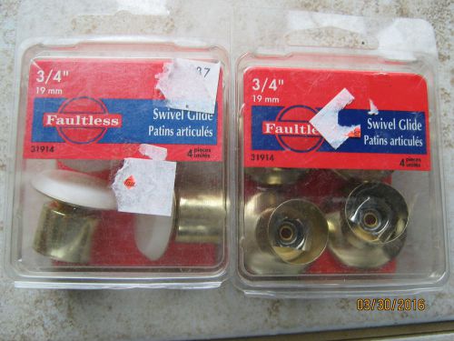 Lot of 2 packages 3/4&#034; Swivel Glide Wood Or Metal Legs Faultless