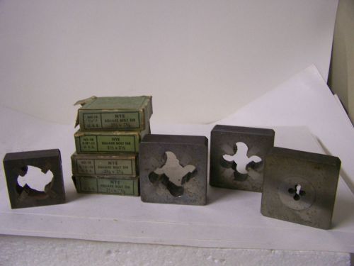 Vtg nye square bolt die 6 are 2 1/2 x 2 1/2, 1 junior 3/4, 1 skip tooth 3/4r = 8 for sale