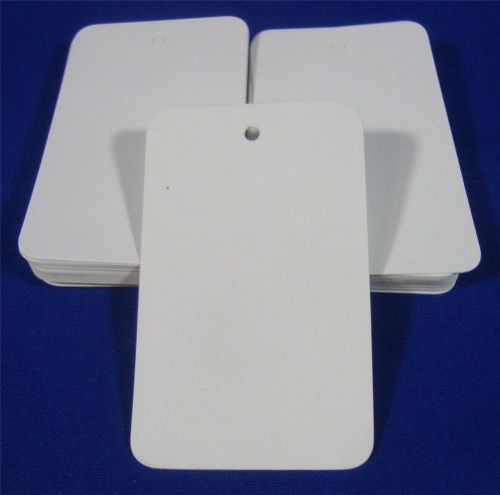 100 White Unstrung Blank Garment Merchandise Price Tags Sm