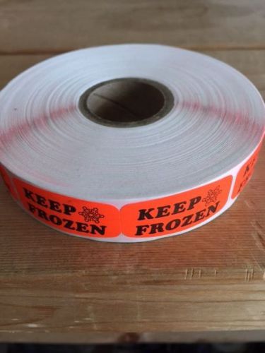 1.25&#034; x .625&#034; KEEP FROZEN MERCHANDISE LABELS 1000 PER ROLL STICKER FL RED NEW