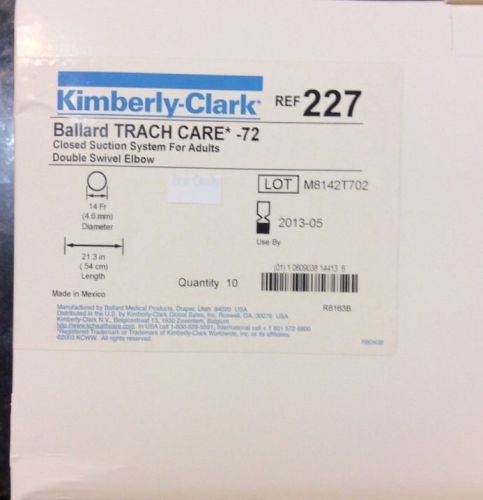 Kimberly-clark ballard trach care 72 closed suction system for adults for sale