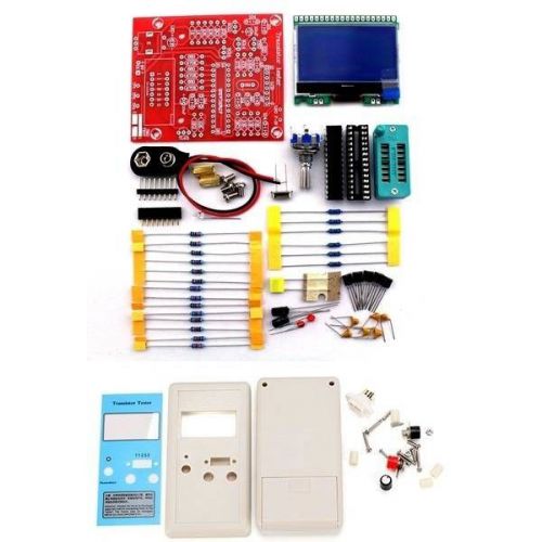 DIY M12864 Graphics Version Transistor Tester Set Kit LCR ESR PWM With Case New