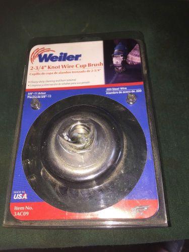 Weiler 2 3/4 knot wire cup brush new 3ac09 for sale