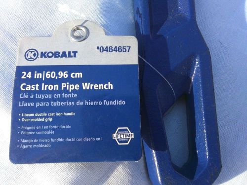 New kobalt lifetime warranty 24&#034; cast iron pipe wrench plumbing / construction for sale