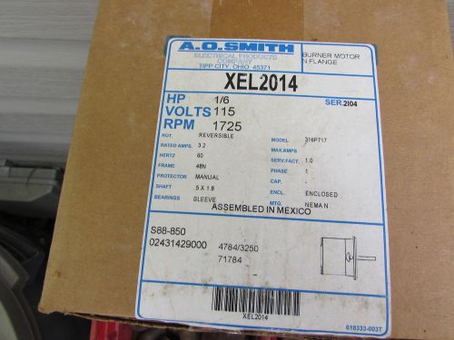 A.o.smith xel2014. 1/6 hp burner motor, no flange, new in box for sale