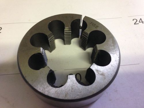 1 5/8&#034; - 12 X 3&#034; HIGH SPEED STEEL ROUND ADJUSTABLE DIE