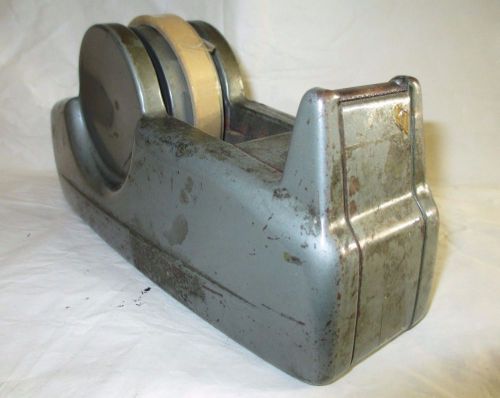 Vintage Metal Scotch Tape Dispenser  3&#034; Core - Heavy Duty - ArtDeco Mid Century