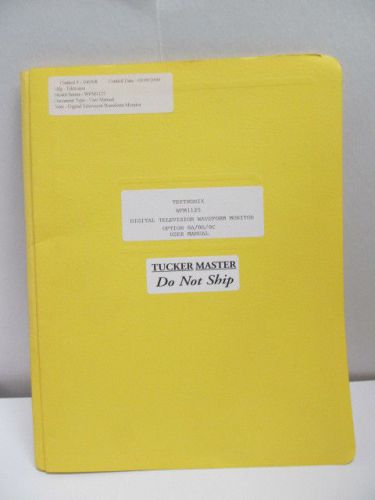 TEKTRONIX Model WFM1125: Digital Television Waveform Monitor User Manual (copy)