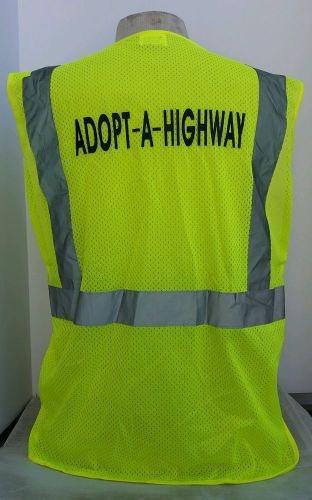 Vizcon dot polyester reflective &#034;adopt-a-highway&#034; hi visibility safety vest nos for sale