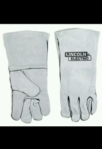 New Lincoln Electric Leather Welding Gloves Flame Resistant One Size Gray