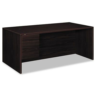 10500 Series Large &#034;L&#034; or &#034;U&#034; 3/4-Height Ped Desk, 72w x 36d, Mahogany