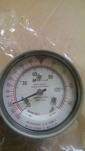 New Moeller Pressure Vacuum Gauge 30-0-150 IN-HG PSIG RC3ND150C2WRANAG