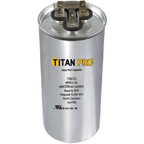 Titan pro trcfd255 25+5 mfd 440/370 volt round run capacitor for sale