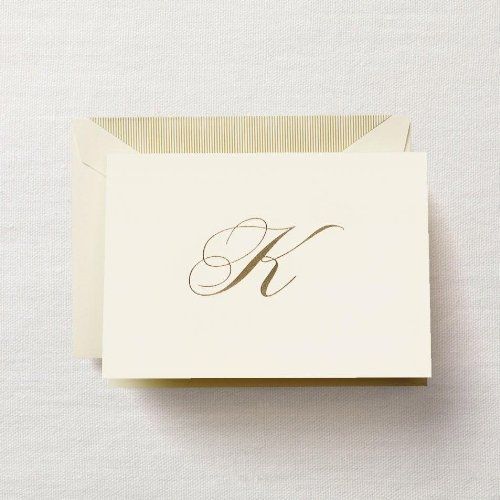 Crane &amp; co. hand engraved script &#034;k&#034; initial note (cf13k1) for sale